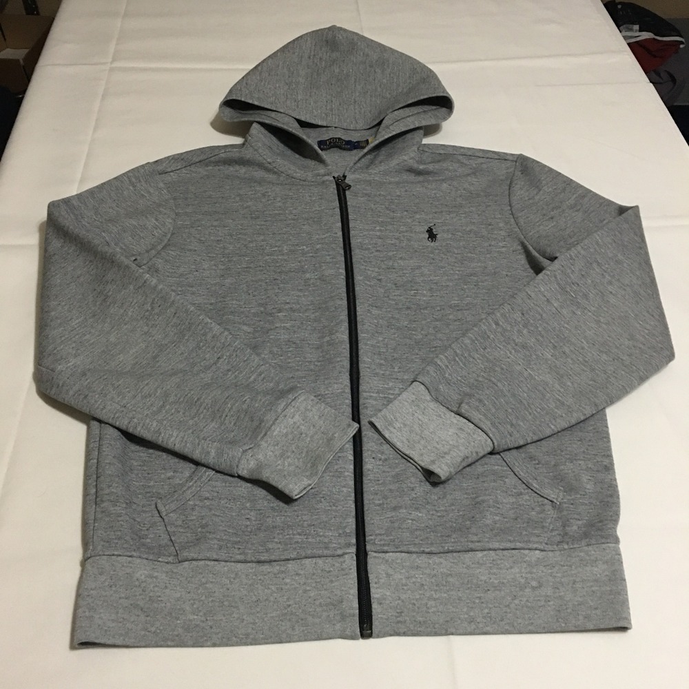 Polo Ralph Lauren Full Zip Hoodie Medium Gray Embroidered Pony